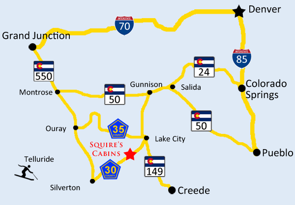 Squire's Cabins Map